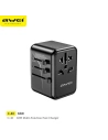 Cestovní síťová nabíječka AWEI C-40 2xUSB-A, 3xUSB-C 65W US/AU/EU/UK černá/black