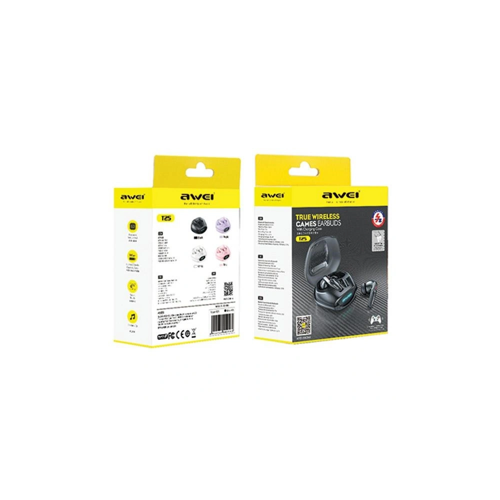 Hurtownia GSM - In-ear sluchátka AWEI T25 TWS Bluetooth 5.3 černá/black - AWEI182 - {ean13} - Hurt