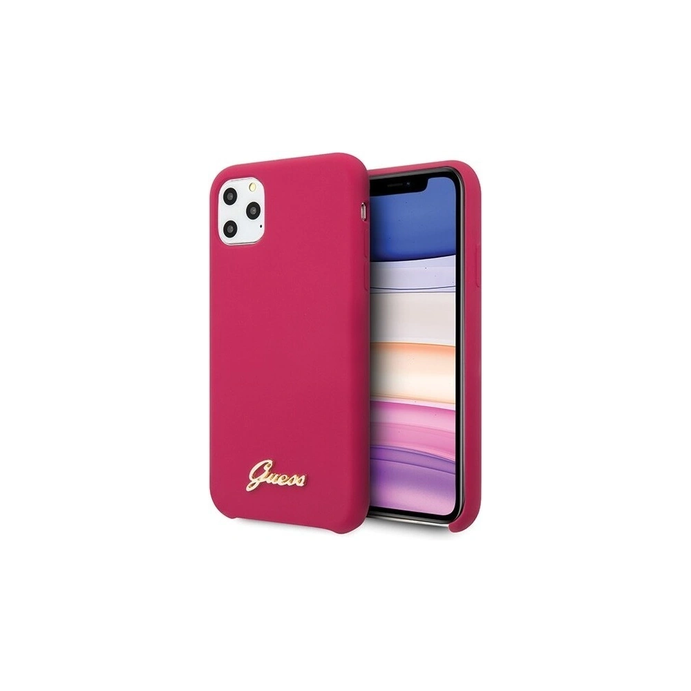Hurtownia GSM - Etui Guess GUHCN58LSLMGRE Apple iPhone 11 Pro czerwony/burgundy hard case Silicone Vintage Gold Logo - GUE170RED - {ean13} - Hurt