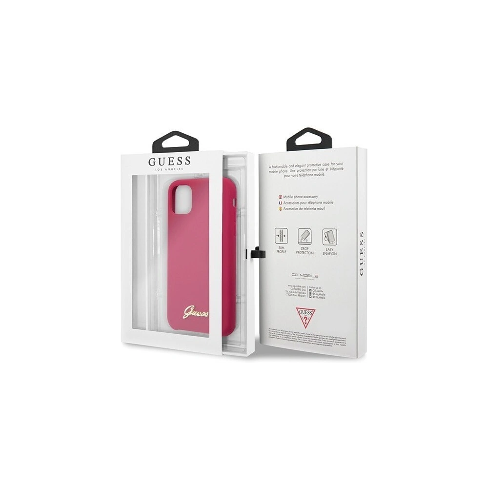 Hurtownia GSM - Etui Guess GUHCN58LSLMGRE Apple iPhone 11 Pro czerwony/burgundy hard case Silicone Vintage Gold Logo - GUE170RED - {ean13} - Hurt