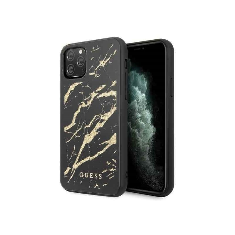 Guess Distributor - 3700740470558 - GUE171BLK - Guess GUHCN58MGGBK iPhone 11 Pro black hard case Glitter Marble Glass - B2B homescreen