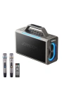 Kabelloser Karaoke-Lautsprecher Joyroom Pies Serie JR-MW03 Bluetooth 5.3 mit 2 Mikrofonen und Fernbedienung schwarz