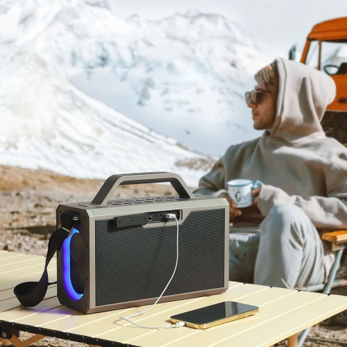 Głośnik bezprzewodowy do karaoke Joyroom Pies Series JR-MW03 Bluetooth 5.3 z 2 mikrofonami i pilotem czarny