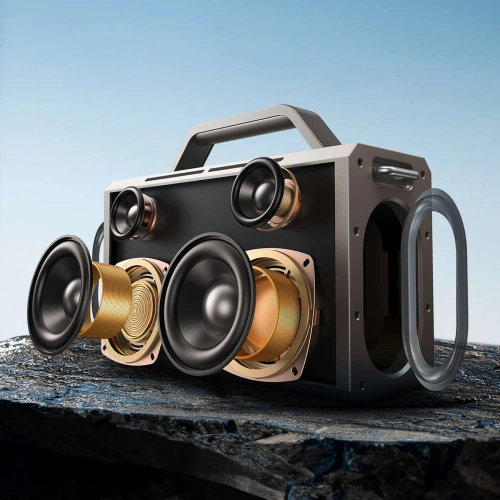 Głośnik bezprzewodowy do karaoke Joyroom Pies Series JR-MW03 Bluetooth 5.3 z 2 mikrofonami i pilotem czarny