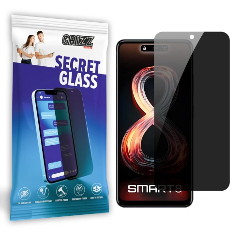 Matowe szkło prywatyzujące GrizzGlass SecretGlass do Infinix Smart 8 Pro