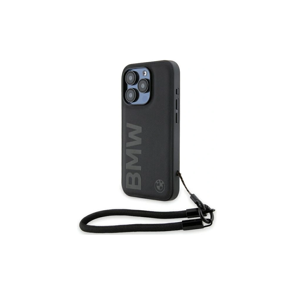 Hurtownia GSM - Etui BMW BMHCP15L23RMRLK Apple iPhone 15 Pro hardcase Signature Leather Wordmark Cord černý/black - BMW622 - {ean13} - Hurt