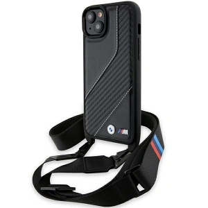 Hurtownia GSM - Etui BMW BMHCP15M23PSCCK Apple iPhone 15 Plus / 14 Plus hardcase M Edition Carbon Stripe & Strap negru/black - BMW623 - {ean13} - Hurt