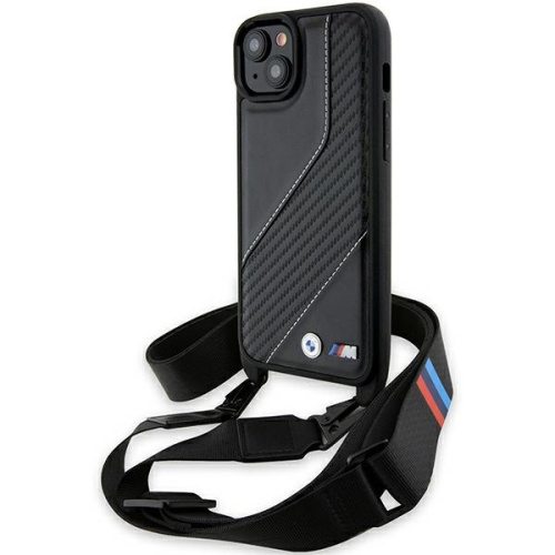 bmw bmhcp15m23pscck apple iphone 15 plus 14 plus hardcase m edition carbon stripe amp strap black