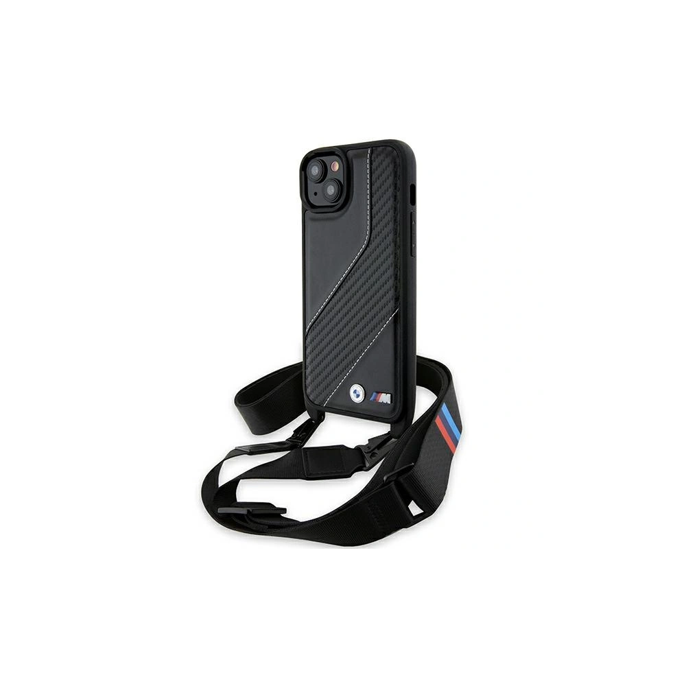 Hurtownia GSM - Etui BMW BMHCP15M23PSCCK Apple iPhone 15 Plus / 14 Plus hardcase M Edition Carbon Stripe & Strap negru/black - BMW623 - {ean13} - Hurt