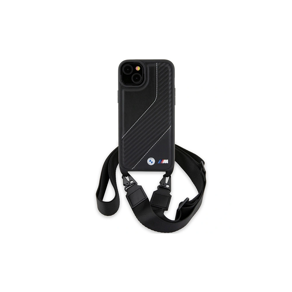 Hurtownia GSM - Etui BMW BMHCP15M23PSCCK Apple iPhone 15 Plus / 14 Plus hardcase M Edition Carbon Stripe & Strap negru/black - BMW623 - {ean13} - Hurt