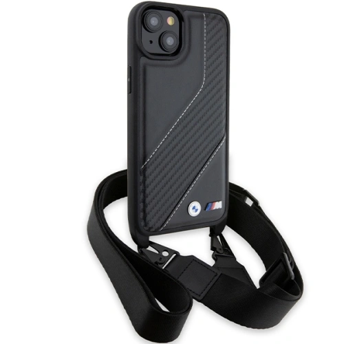 Etui BMW BMHCP15M23PSCCK Apple iPhone 15 Plus / 14 Plus hardcase M Edition Carbon Stripe & Strap czarny/black