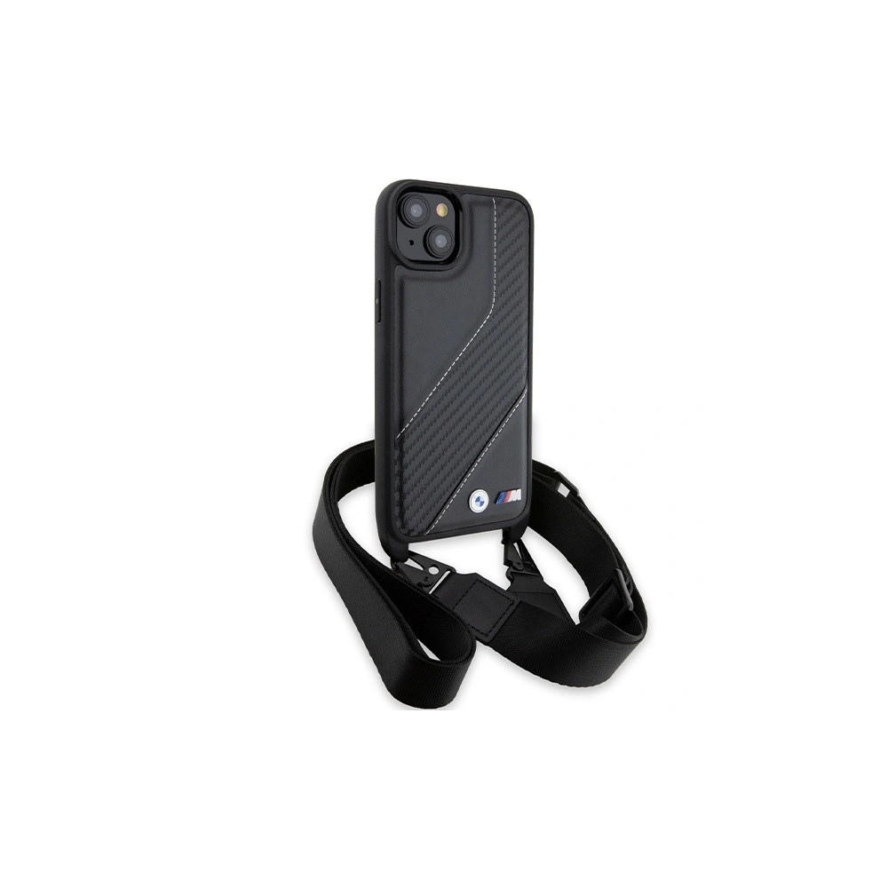 Hurtownia GSM - Etui BMW BMHCP15M23PSCCK Apple iPhone 15 Plus / 14 Plus hardcase M Edition Carbon Stripe & Strap negru/black - BMW623 - {ean13} - Hurt