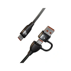 Kabel USAMS U85 US-SJ654 USB-A / 2xUSB-C 1,2m 100W PD Fast Charge czarny