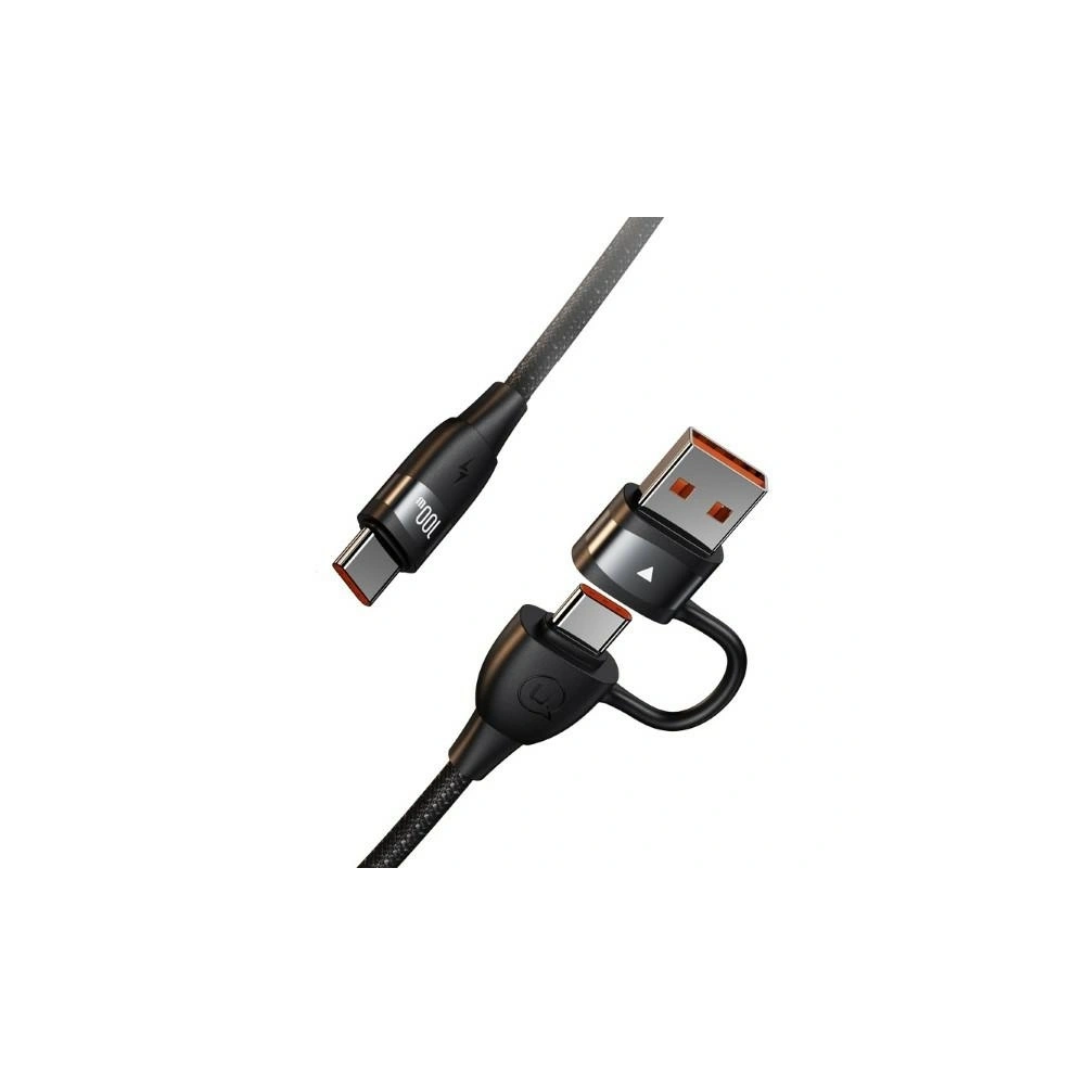 Kabel USAMS U85 US-SJ654 USB-A / 2xUSB-C 1,2m 100W PD Fast Charge czarny