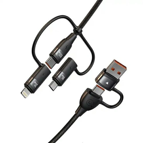 USAMS Kabel U85 2xUSB-C / USB-A 2m 100W PD Fast Charge czarny