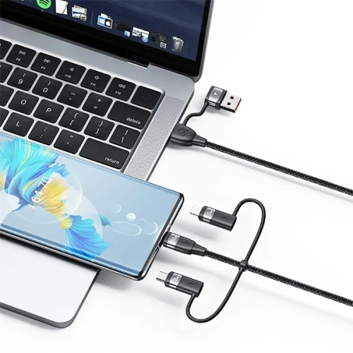 USAMS Kabel U85 2xUSB-C / USB-A 2m 100W PD Fast Charge czarny