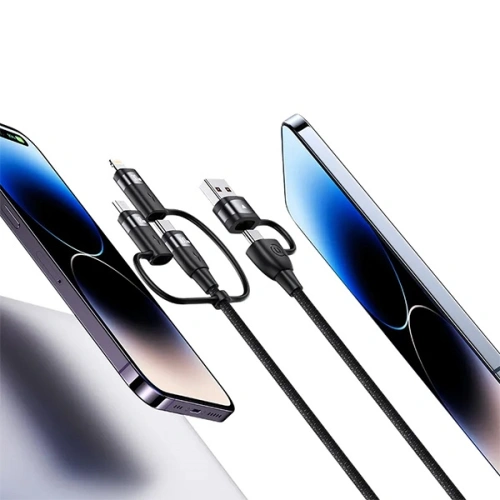 USAMS Kabel U85 2xUSB-C / USB-A 2m 100W PD Fast Charge czarny