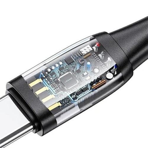 USAMS Kabel U85 2xUSB-C / USB-A 2m 100W PD Fast Charge czarny