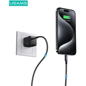 Hurtownia GSM - Cablu USAMS US-SJ679 USB-C / Lightning 30W 0,25m Încărcare rapidă oțel/oxidare - USA1082 - {ean13} - Hurt
