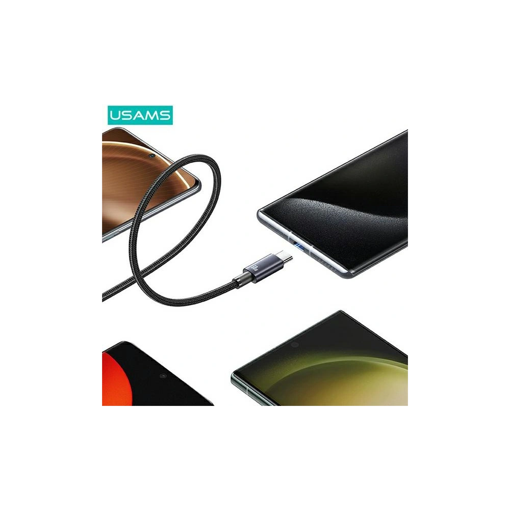 Hurtownia GSM - USAMS US-SJ679 USB-C / Lightning 30W 0,25m Gyors Töltő Kábel acél / fémtartó - USA1082 - {ean13} - Hurt