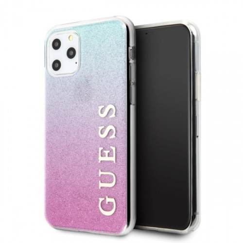 Guess Distributor - 3700740469200 - GUE176PNKBLU - Guess GUHCN58PCUGLPBL iPhone 11 Pro pink blue hard case Glitter Gradient - B2B homescreen