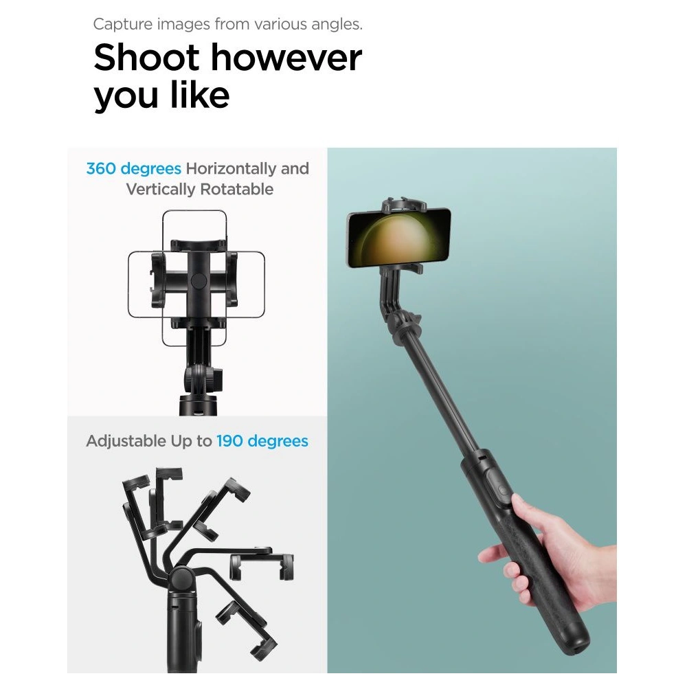 Hurtownia GSM - Kijek Spigen S560W Bluetooth Selfie Stick Tripod Černý - SPN3358 - {ean13} - Hurt
