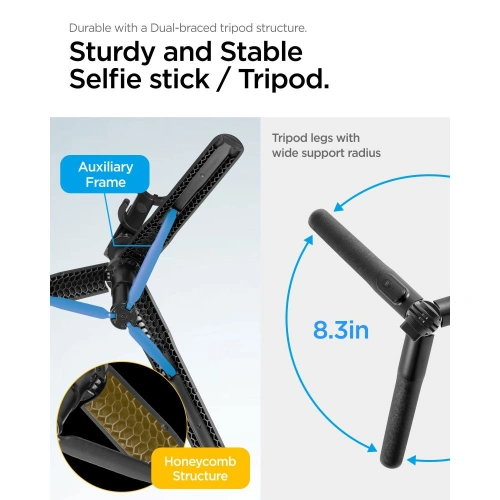 Kijek Spigen S560W Bluetooth Selfie Stick Tripod Black