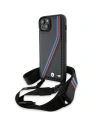 Etui BMW BMHCP15M23PSVTK Apple iPhone 15 Plus / 14 Plus hardcase M Edition Carbon Tricolor Lines & Strap negru/black