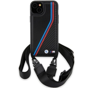 Hurtownia GSM - Etui BMW BMHCP15M23PSVTK Apple iPhone 15 Plus / 14 Plus hardcase M Edition Carbon Tricolor Lines & Strap negru/black - BMW624 - {ean13} - Hurt