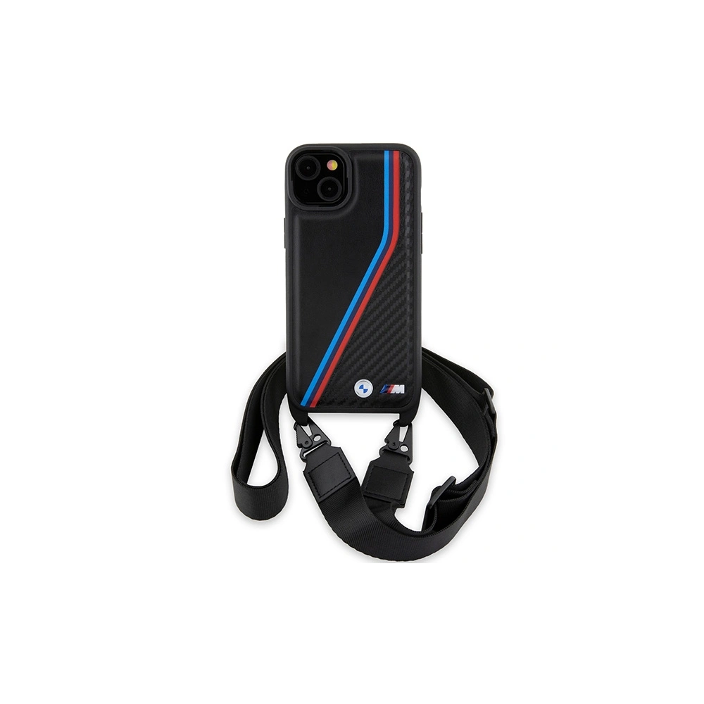 Hurtownia GSM - Etui BMW BMHCP15M23PSVTK Apple iPhone 15 Plus / 14 Plus hardcase M Edition Carbon Tricolor Lines & Strap negru/black - BMW624 - {ean13} - Hurt