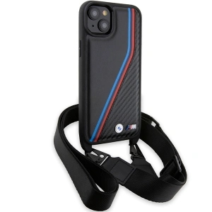 Hurtownia GSM - Etui BMW BMHCP15M23PSVTK Apple iPhone 15 Plus / 14 Plus hardcase M Edition Carbon Tricolor Lines & Strap czarny/black - BMW624 - {ean13} - Hurt