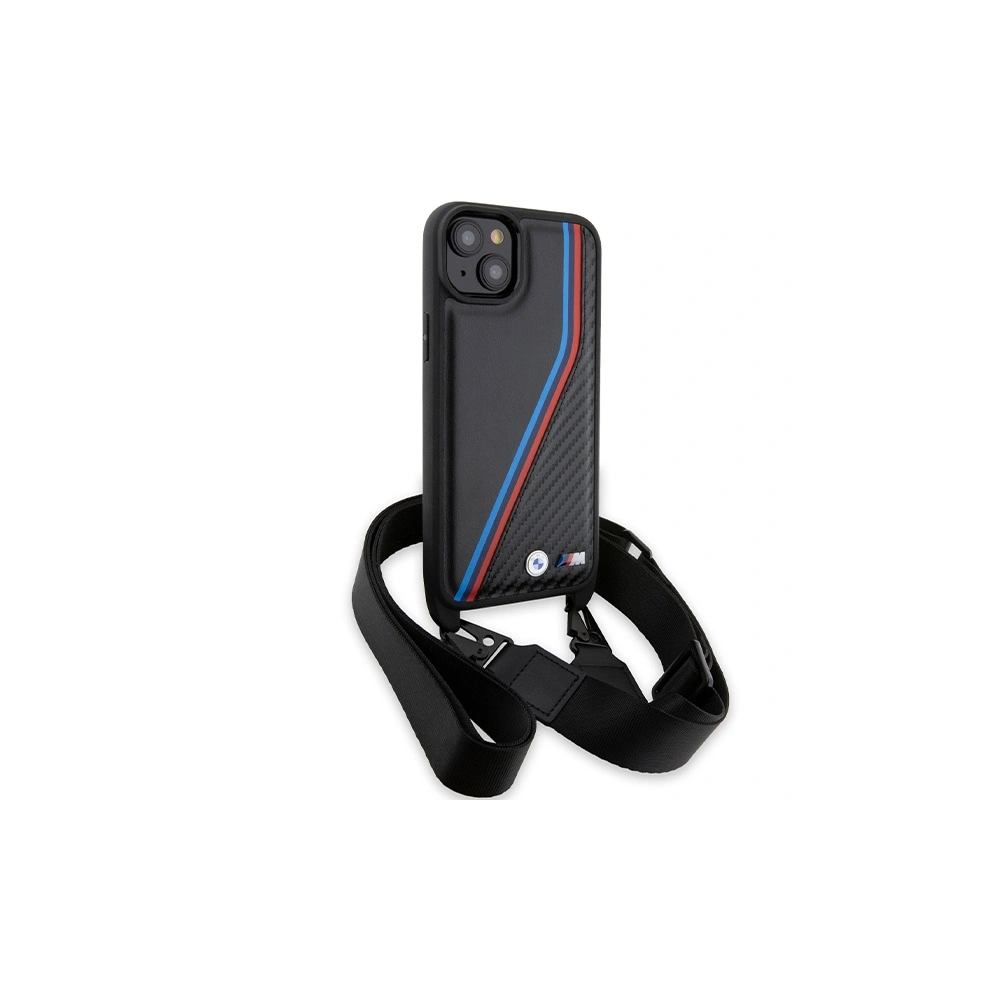 Hurtownia GSM - Etui BMW BMHCP15M23PSVTK Apple iPhone 15 Plus / 14 Plus hardcase M Edition Carbon Tricolor Lines & Strap negru/black - BMW624 - {ean13} - Hurt
