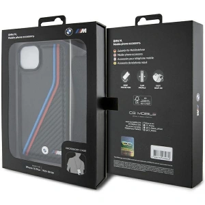 Hurtownia GSM - Etui BMW BMHCP15M23PSVTK Apple iPhone 15 Plus / 14 Plus hardcase M Edition Carbon Tricolor Lines & Strap czarny/black - BMW624 - {ean13} - Hurt