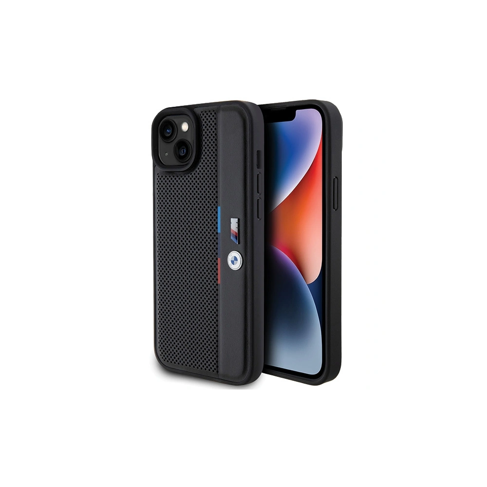 Hurtownia GSM - Etui BMW BMHCP15M23PUPVK Apple iPhone 15 Plus / 14 Plus hardcase Perforated Tricolor Line negru/black - BMW625 - {ean13} - Hurt