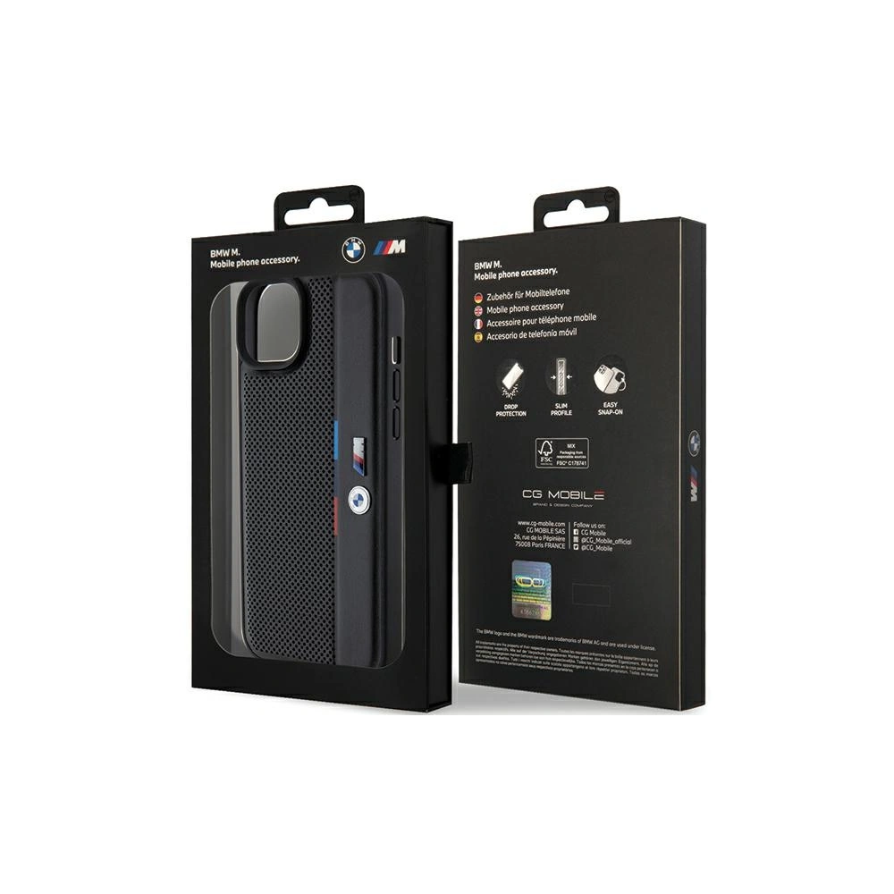 Hurtownia GSM - Etui BMW BMHCP15M23PUPVK Apple iPhone 15 Plus / 14 Plus kemény tok Perforált Tricolor Line fekete/black - BMW625 - {ean13} - Hurt