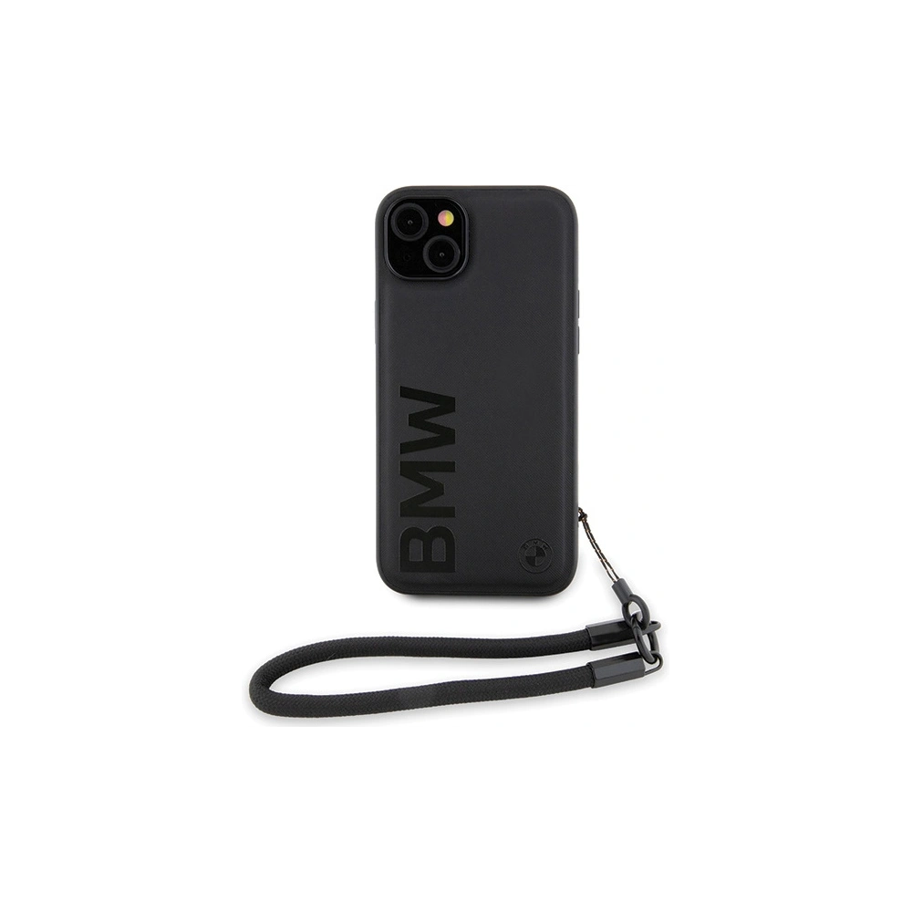 Hurtownia GSM - Etui BMW BMHCP15M23RMRLK Apple iPhone 15 Plus / 14 Plus hardcase Signature Leather Wordmark Cord negru/black - BMW626 - {ean13} - Hurt