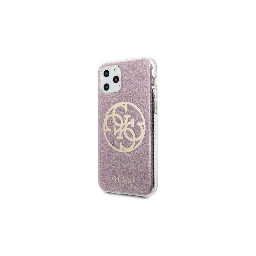 Hurtownia GSM - Etui Guess GUHCN58PCUGLPI Apple iPhone 11 Pro rosa/pink hard case 4G Circle Glitter - GUE177PNK - {ean13} - Hurt