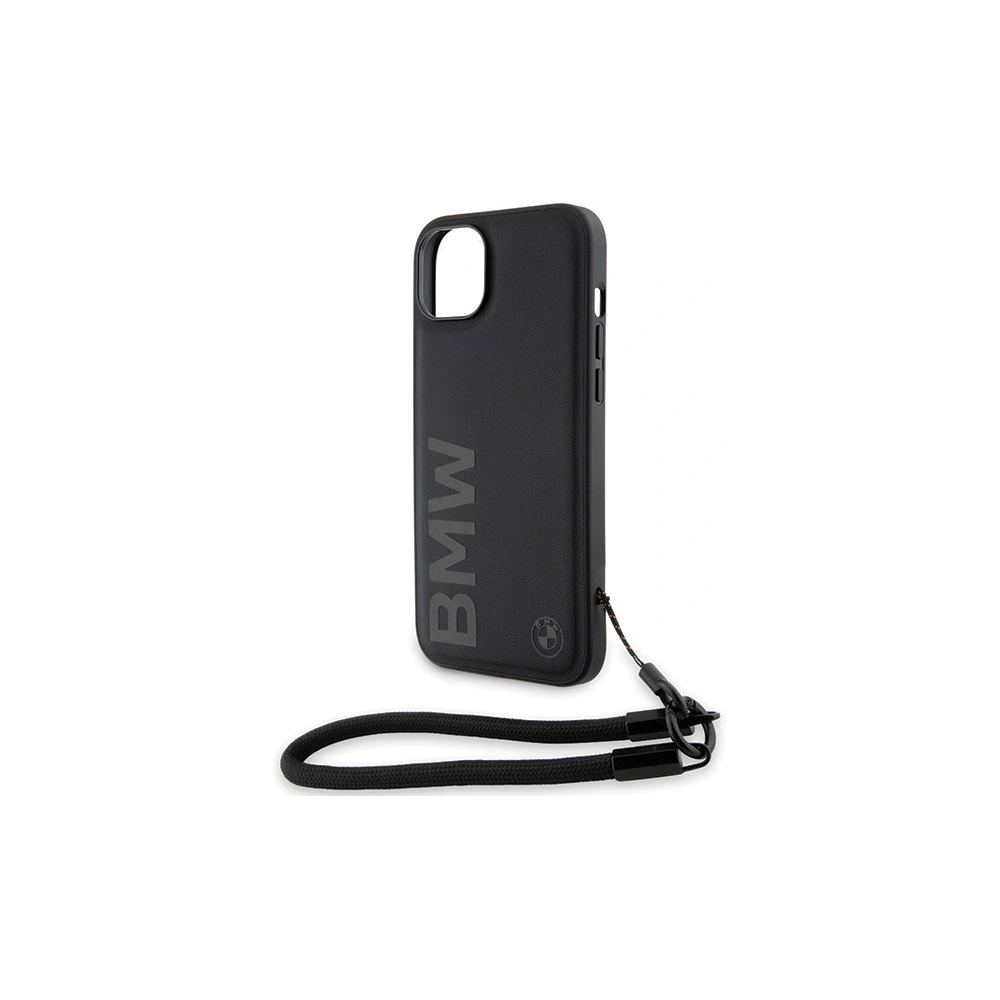 Hurtownia GSM - Etui BMW BMHCP15M23RMRLK Apple iPhone 15 Plus / 14 Plus hardcase Signature Leather Wordmark Cord negru/black - BMW626 - {ean13} - Hurt