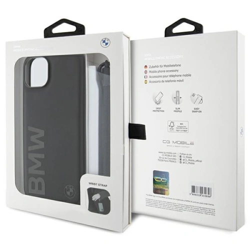 Etui BMW BMHCP15M23RMRLK Apple iPhone 15 Plus / 14 Plus hardcase Signature Leather Wordmark Cord czarny/black