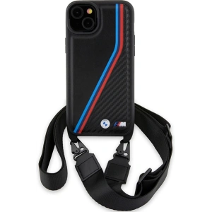 Hurtownia GSM - Case BMW BMHCP15S23PSVTK Apple iPhone 15 / 14 / 13 Hardcase M Edition Carbon Tricolor Lines & Strap schwarz/black - BMW628 - {ean13} - Hurt