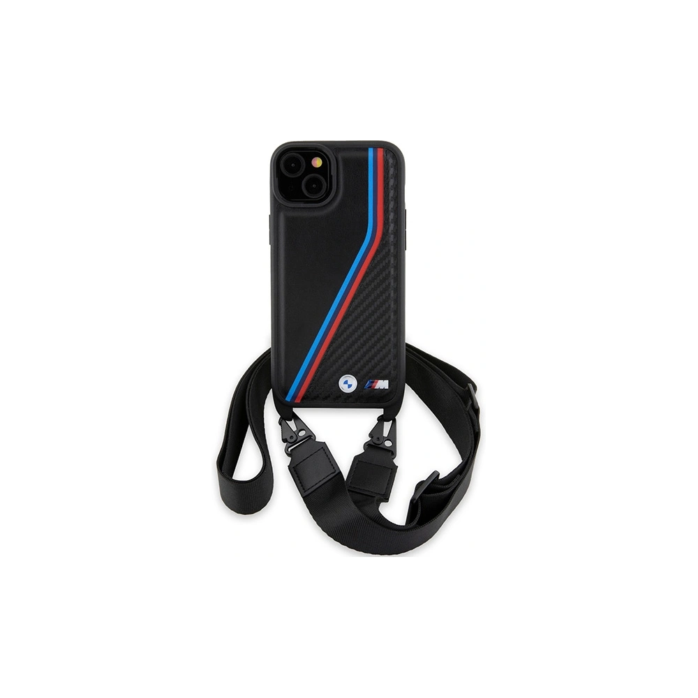 Hurtownia GSM - Etui BMW BMHCP15S23PSVTK Apple iPhone 15 / 14 / 13 hardcase M Edition Carbon Tricolor Lines & Strap černý/black - BMW628 - {ean13} - Hurt