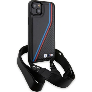 Hurtownia GSM - Case BMW BMHCP15S23PSVTK Apple iPhone 15 / 14 / 13 Hardcase M Edition Carbon Tricolor Lines & Strap schwarz/black - BMW628 - {ean13} - Hurt