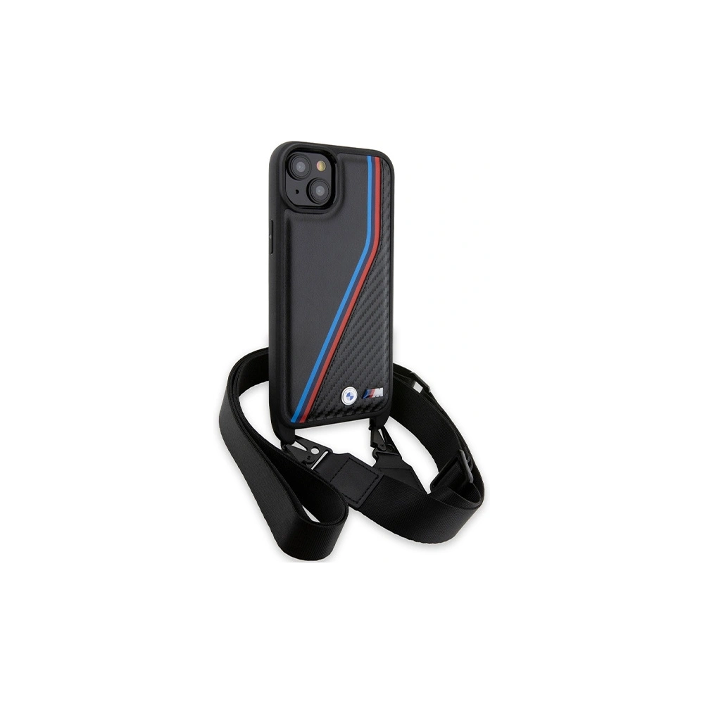 Hurtownia GSM - Etui BMW BMHCP15S23PSVTK Apple iPhone 15 / 14 / 13 hardcase M Edition Carbon Tricolor Lines & Strap černý/black - BMW628 - {ean13} - Hurt