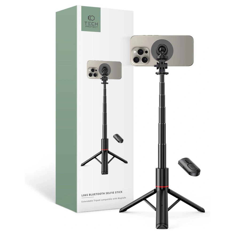 Hurtownia GSM - Kijek Tech-Protect L06S MagSafe Bluetooth Selfie Stick Tripod Černý - THP2683 - {ean13} - Hurt