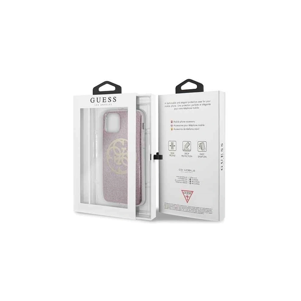 Hurtownia GSM - Etui Guess GUHCN58PCUGLPI Apple iPhone 11 Pro różowy/pink hard case 4G Circle Glitter - GUE177PNK - {ean13} - Hurt