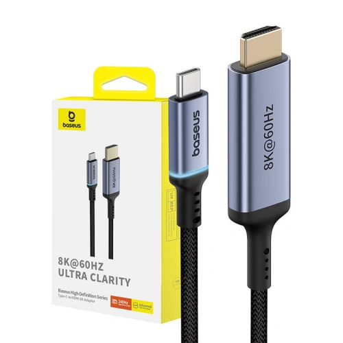 Kabel Baseus USB-C / HDMI 2.1 8K 60Hz 1.5m czarny