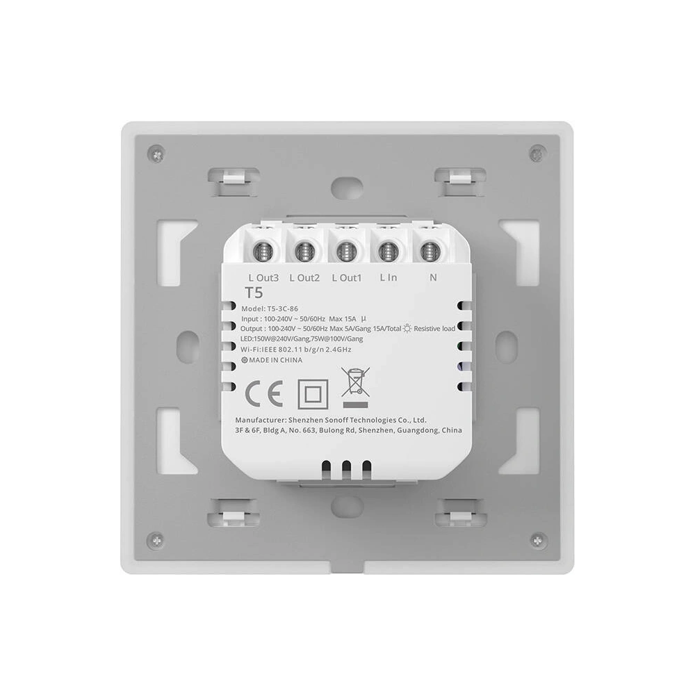 Hurtownia GSM - Inteligentní dotykový nástěnný spínač Wi-Fi Sonoff TX T5 2C (2-kanálový) - SNF149 - {ean13} - Hurt