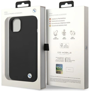 Hurtownia GSM - Case BMW BMHCP15SSILBK Apple iPhone 15 / 14 / 13 Hardcase Silikon Metall-Logo schwarz/black - BMW633 - {ean13} - Hurt