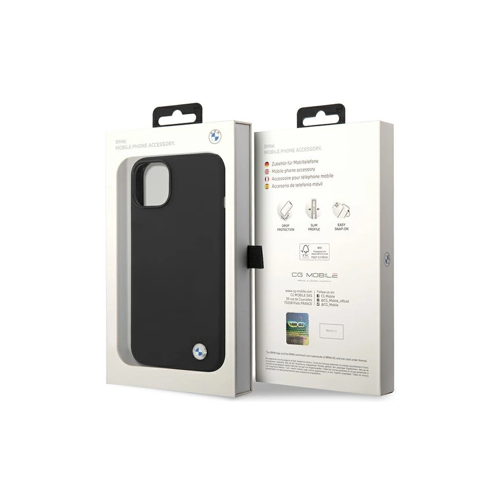Hurtownia GSM - Etui BMW BMHCP15SSILBK Apple iPhone 15 / 14 / 13 hardcase Silicon Metal Logo negru/black - BMW633 - {ean13} - Hurt