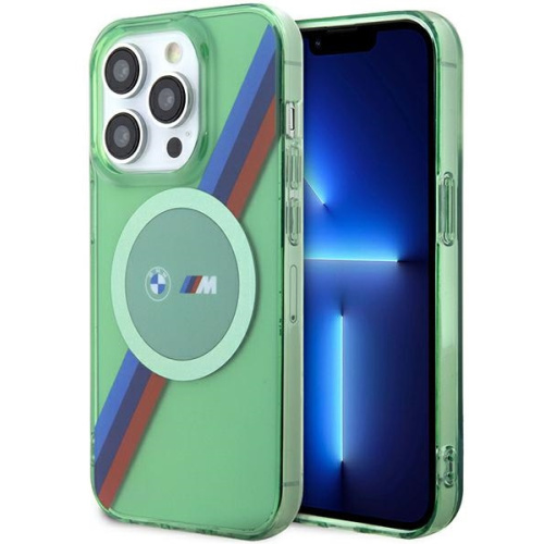 BMW Distributor - 3666339144968 - BMW641 - BMW BMHMP15LHDTN Apple iPhone 15 Pro hardcase M Tricolor Stripes MagSafe green - B2B homescreen